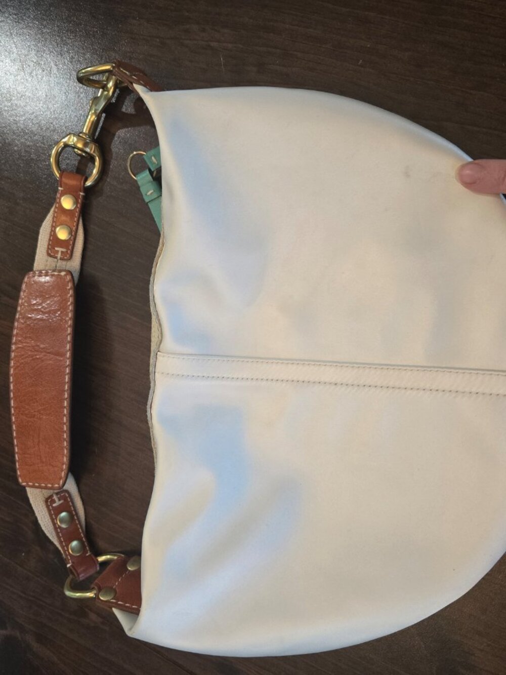 Coach Hampton Ivory Satin Hobo Bag Used; see photos for condition - Picture 12 of 16